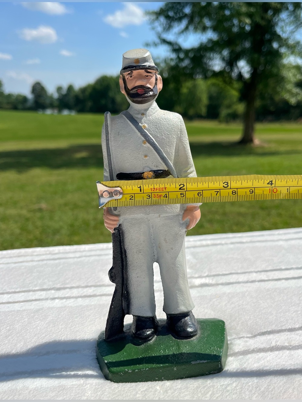 1970s Vintage Cast Iron Confederate Soldier Figurine (Handmade) - Picture 6 of 6
